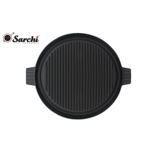 Cozinha de ferro fundido Reversible Griddle Pizza Pan com alça dupla